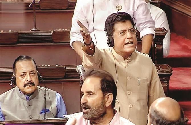 Union Minister and Leader of the House Piyush Goyal and Opposition Leader Mallikarjan Kharge got into verbal clashes in the House. (Photos: PTI)