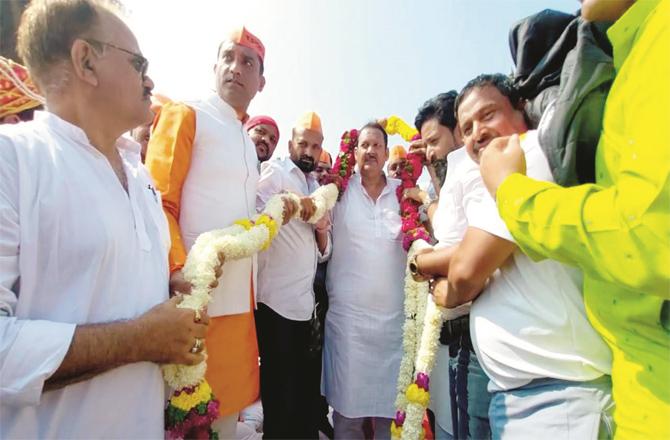 Member of Parliament Udin Raje Bhosle during a rally at Raigarh Fort.(Photo, Inqlab)