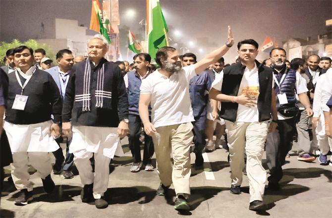 Along with Rahul Gandhi, Sachin Pilot and Ashok Gehlot are also walking step by step