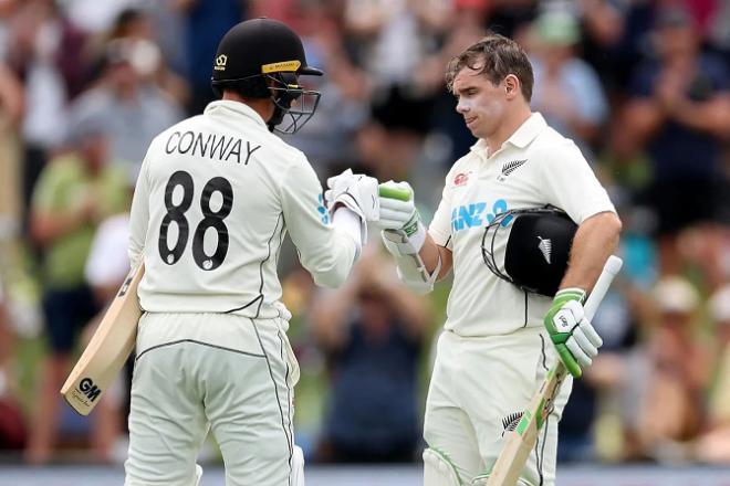 New Zealand batsmen Tom Latham and Devon Conway.Picture:INN