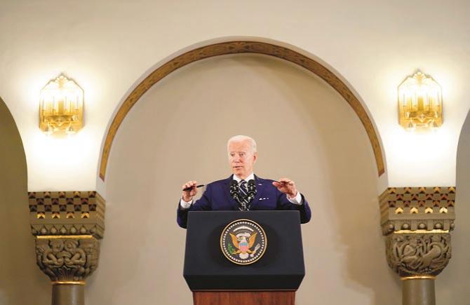 US President Joe Biden is currently on a trip to the Middle East..Picture:PTI