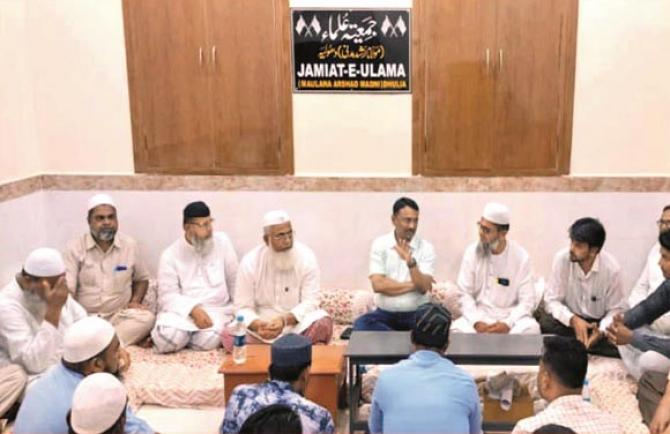 A scene from a meeting held at the Jamiat`s office in Dhule.Picture:INN