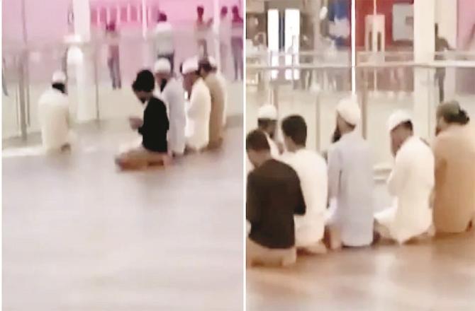 In the pictures taken from the video, some people can be seen praying at Lulu Mall