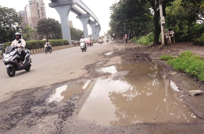 Complaints about potholes on city and suburban roads have been made to BMC.