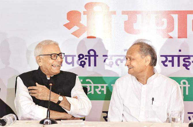 With Chief Minister Ashok Gehlot Yashwant Sinha. (PTI)