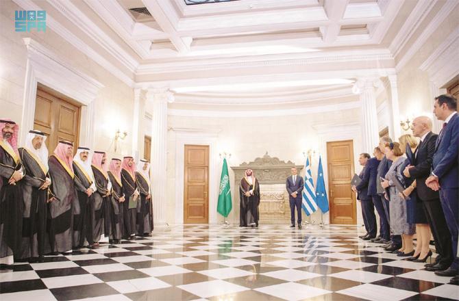 Saudi Crown Prince Mohammed bin Salman, Greek Prime Minister Kirias Mitsotakis and others.