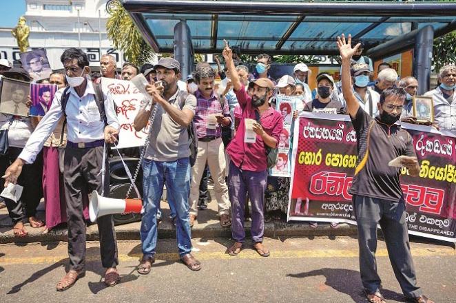 Demonstrations are also taking place against the Acting President Ranil Wickramasinghe.Picture:PTI/AP