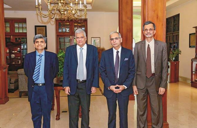High level Indian delegation with Prime Minister Ranil Wickremesinghe. .Picture:PTI
