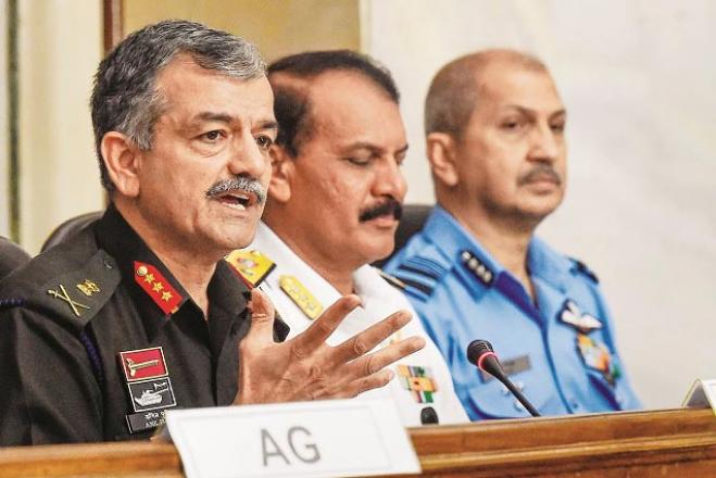 Army officers addressing a press conference on Sunday.Picture:PTI
