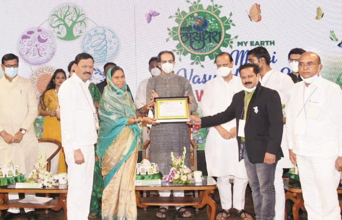 At a function held at NCPA Hall, social volunteers and government officials working for the protection of environment are being honored..Picture:INN