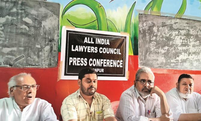 Responsible for various social and lawyers` organizations giving a press conference on Kanpur violence.Picture:Inquilab
