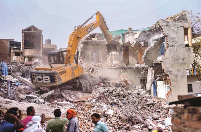 In Allahabad, the administration had demolished several houses with the help of bulldozers