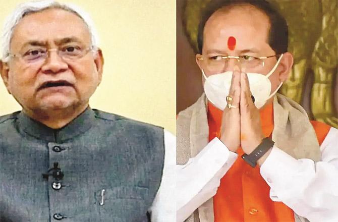 Speaker Vijay Kumar Sinha and Chief Minister Nitish Kumar