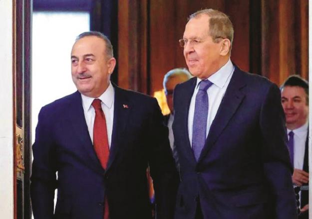 Turkish Foreign Minister (left) with his Russian counterpart.Picture:INN