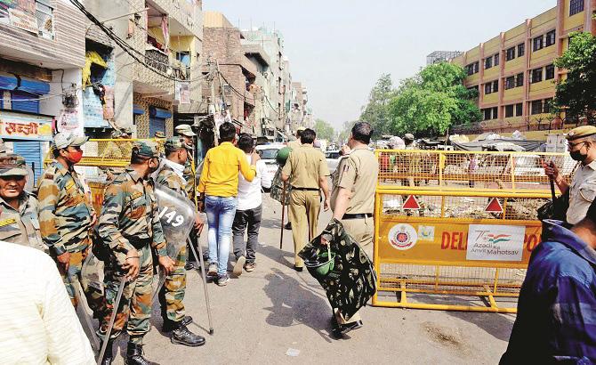 The situation in Jahangirpuri is still not normal and police are deployed..Picture:INN
