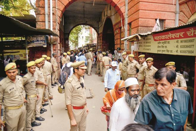 Local court in Banaras tightens security in view of possible verdict of Gyanvapi Masjid.Picture:PTI