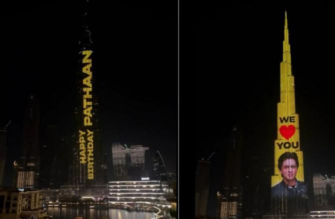 Burj Khalifa on Shahrukh birthday.Picture:INN
