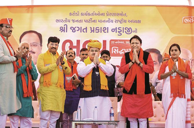 During BJP president JP Nadda`s election campaign, the party is facing at least 19 rebel candidates in Gujarat.