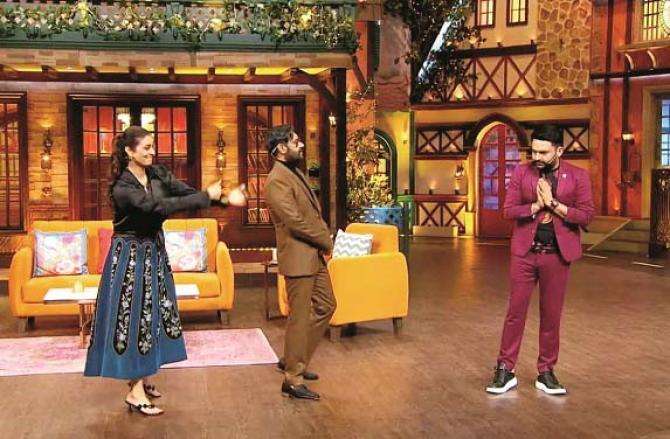 Ajay Devgn and Tabu with Kapil Sharma.Picture:INN