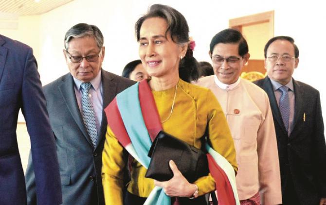 Myanmar`s deposed leader Aung San Suu Kyi .Picture:INN