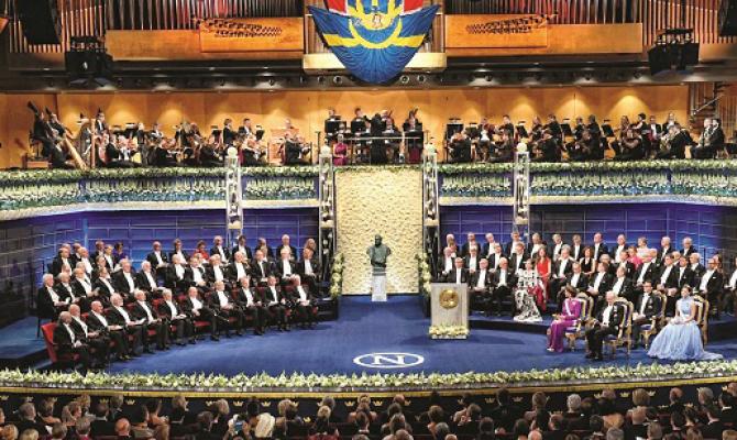 A scene from a spectacular Nobel Prize ceremony in Stockholm, Sweden.Picture:INN
