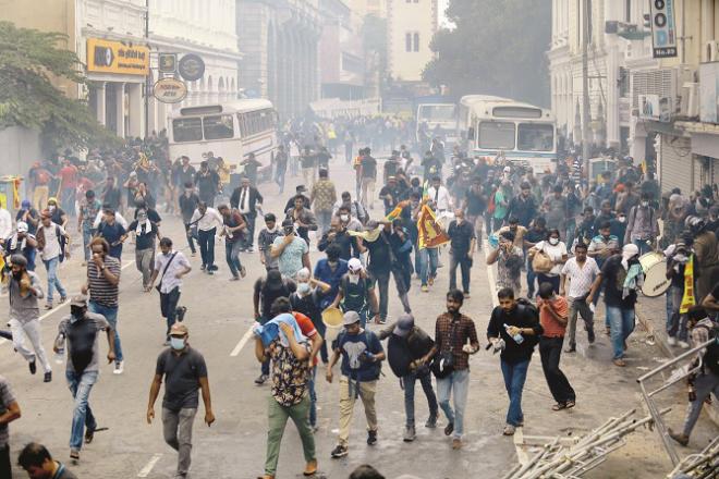 Protesters are being crushed by force in Sri Lanka .Picture:AP/PTI