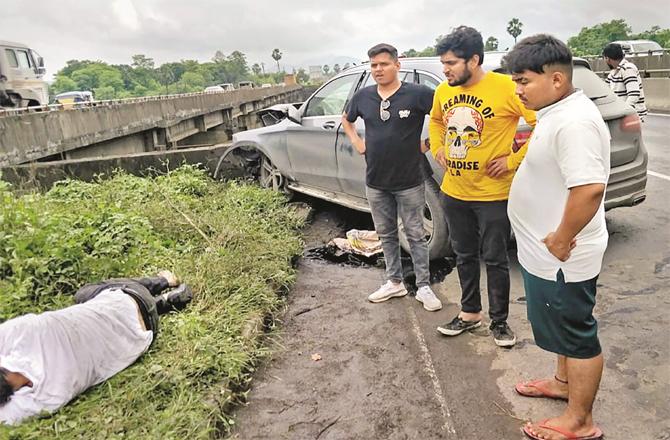 The victim of the accident may be the Mercedes car and the injured passenger. (Photo: PTI)