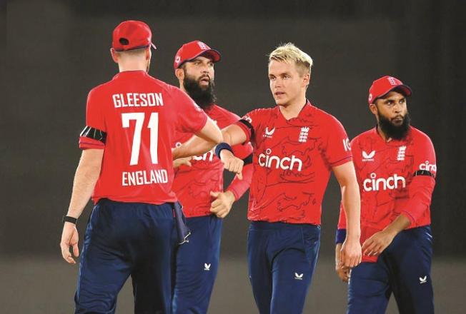 England players are seen during the match .Picture:INN