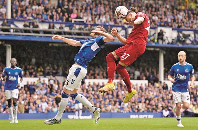 Photo of Everton and Liverpool football clubs match
