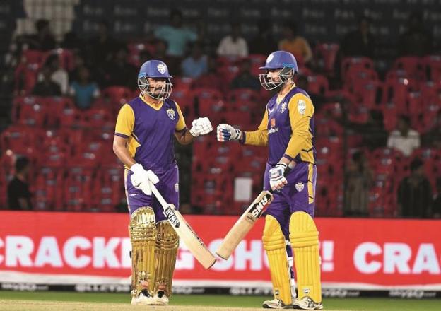 Bhilwara Kings captain Irfan Pathan is seen with a teammate .Picture:INN