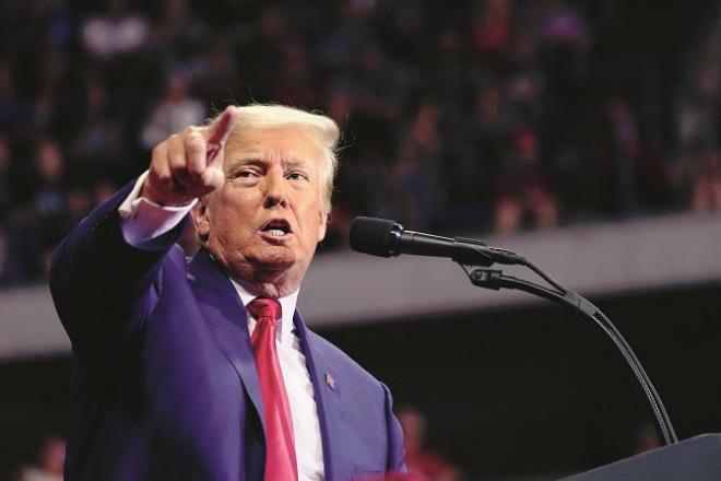 Former US President Donald Trump addressing the rally. .Picture:INN