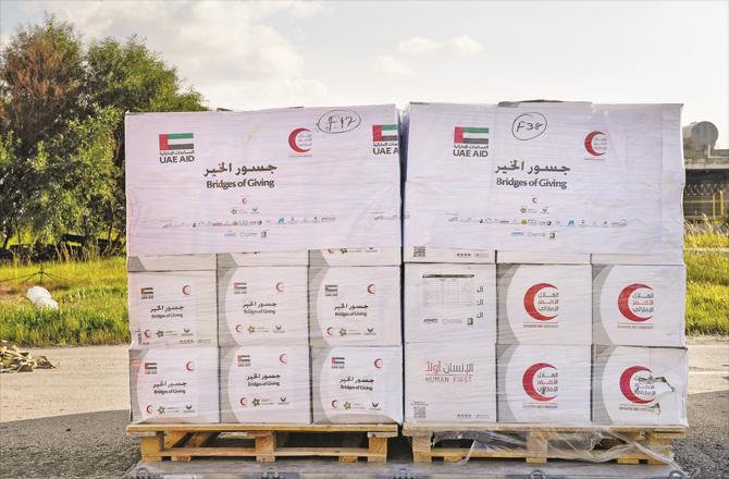 Relief goods arriving in Syria. (Photo: WAM)