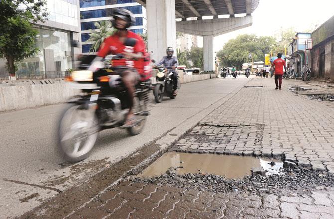 During the rainy season, there is a risk of accidents due to potholes on the roads. (File Photo)