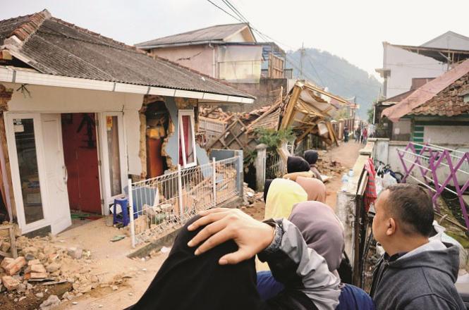 In Indonesia, there was a massive loss of life and property as a result of the earthquake in November last year.Photo. PTI/AP