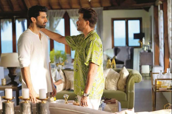 Anil Kapoor and Aditya Roy Kapur together in a scene from the web series The Night Manager. Photo. INN
