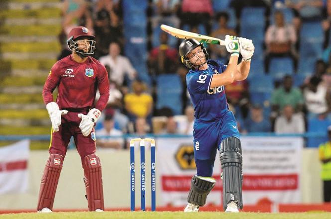 England`s batsman Jos Buttler scored 58 not out against the West Indies with a brilliant batting performance. Photo: INN