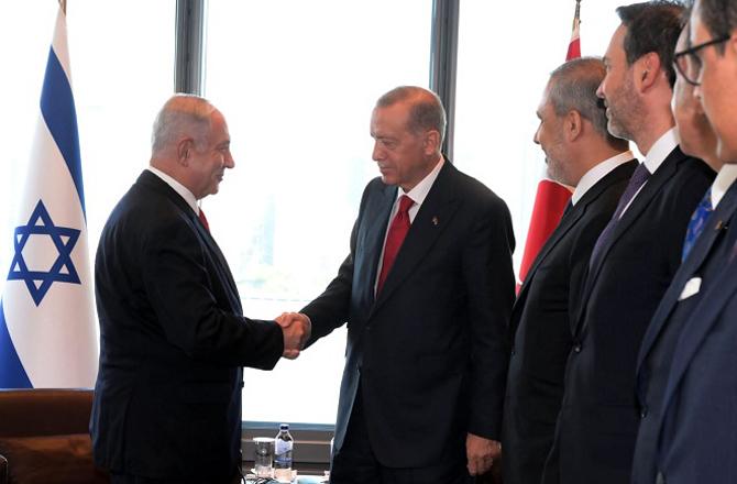 Recep Tayyip Erdogan and Benjamin Netanyahu, file photo. Photo: INN