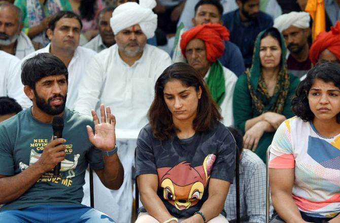 Bajrang Punia,Geeta Phogat and Sakshi Malik. Photo: INN