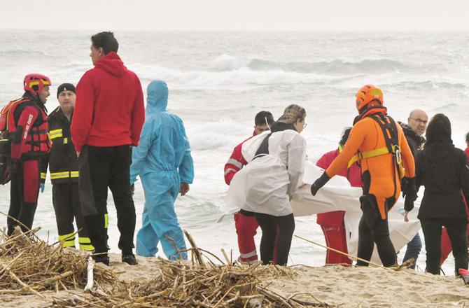 Rescue workers are active on the coast of Italy. (AP/PTI)