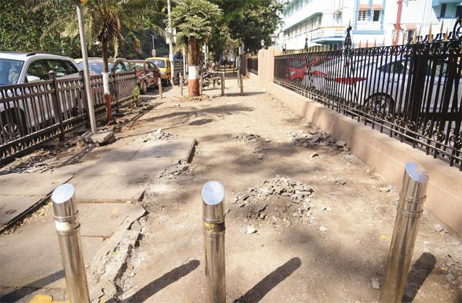 Footpaths in good condition are also being demolished