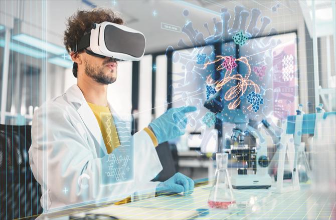 Through virtual reality (VR), a person can understand any virus by seeing it closely. This technology helps in developing better vaccine or medicine
