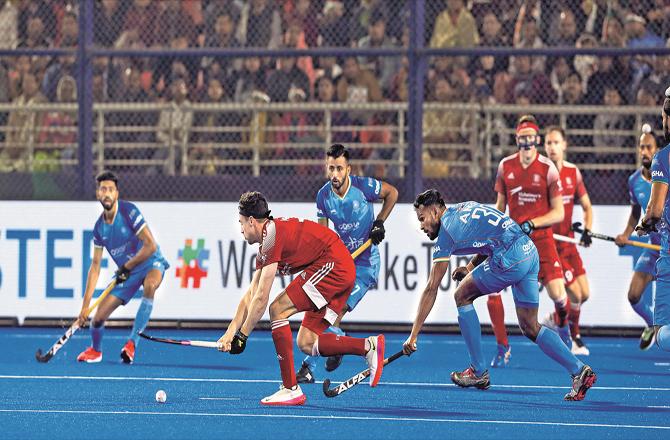 In the Hockey World Cup match, the teams of India and England competed fiercely