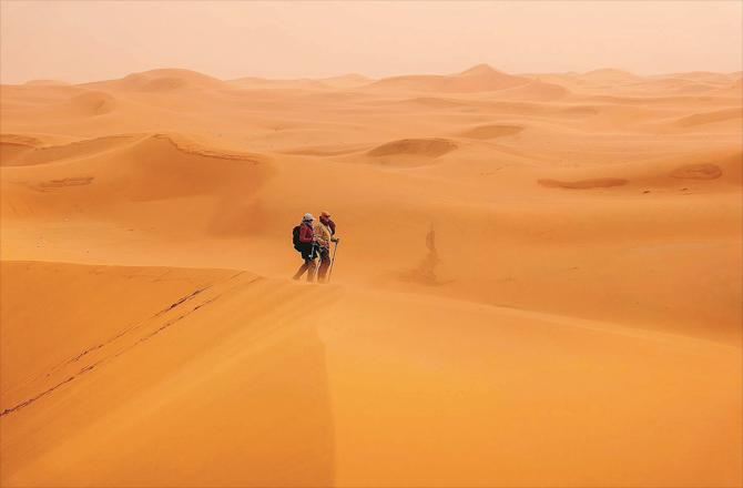 A desert scene during a sandstorm. (SPA)
