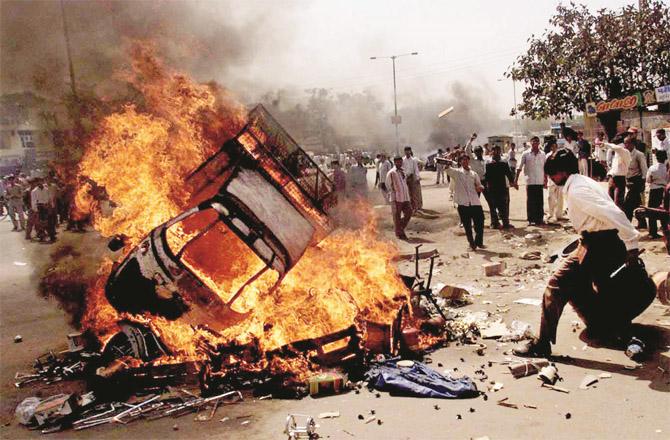 A scene from the Gujarat riots (file photo)