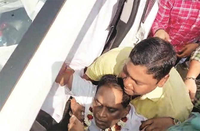 After being shot, Health Minister Nabad Das fell down outside the vehicle, his colleagues picked him up and took him to the hospital. (PTI)
