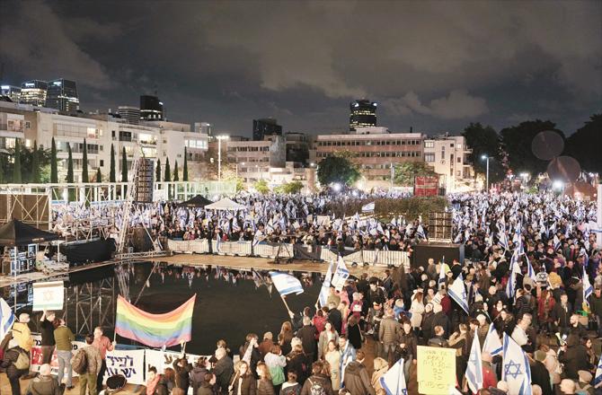 Anti-government protesters in Tel Aviv. (AP/PTI)