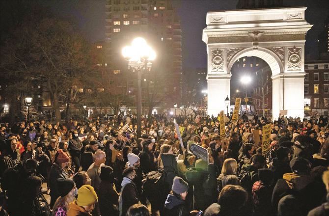 Thousands of people are protesting in New York City. (AP/PTI)