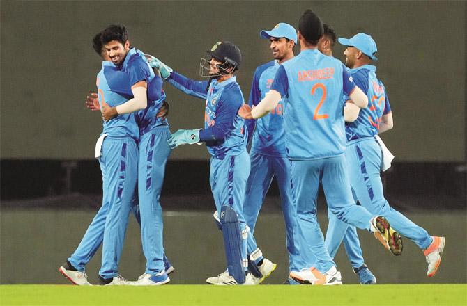 Indian players can be seen during the first T20 match against New Zealand. (PTI)
