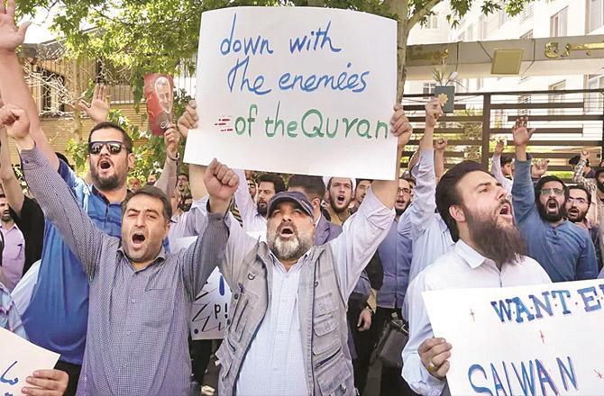 Protests against the desecration of the Holy Quran are going on in many places in Iran