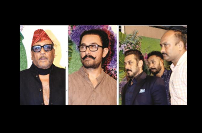 Salman Khan, Aamir Khan and Jackie Shroff attend Karan Deol`s reception